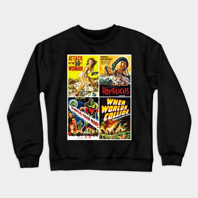 50s Sci-Fi Movies Collection Crewneck Sweatshirt by RockettGraph1cs